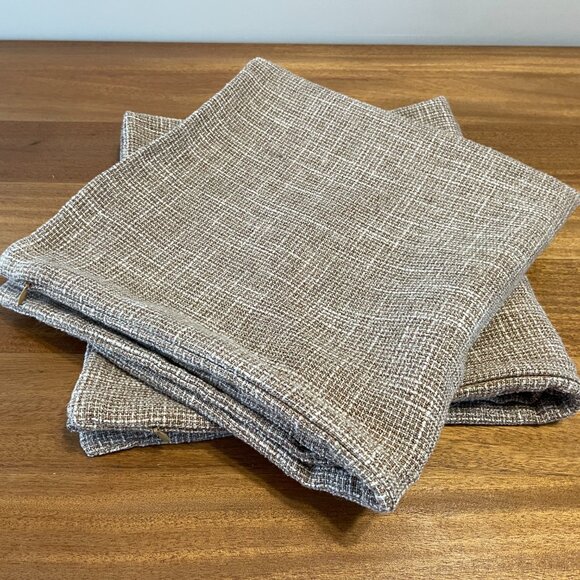 2-Pc Tweed Brown White Neutral Modern Farmhouse Throw Pillow Covers - Picture 10 of 11